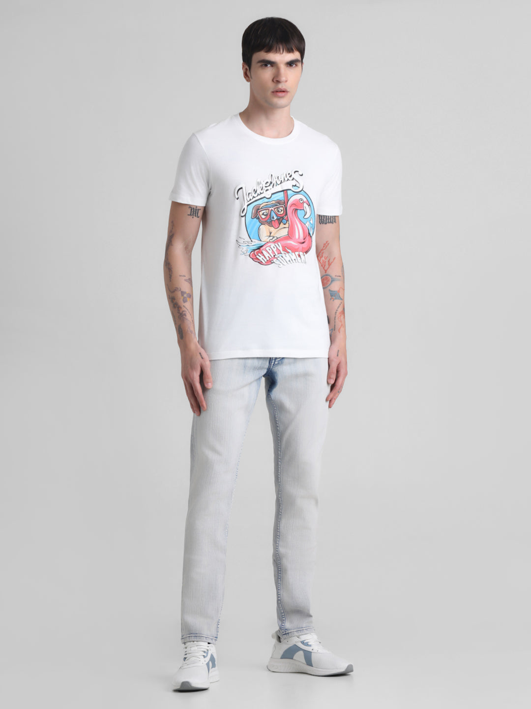 Flamingo Print Cotton T-shirt