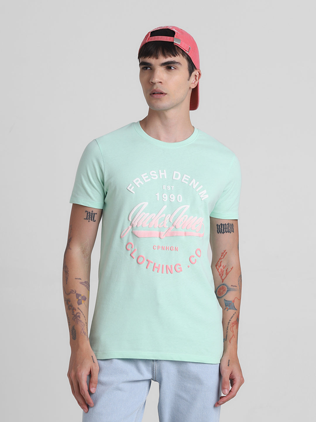 Green Logo Print T-Shirt - M