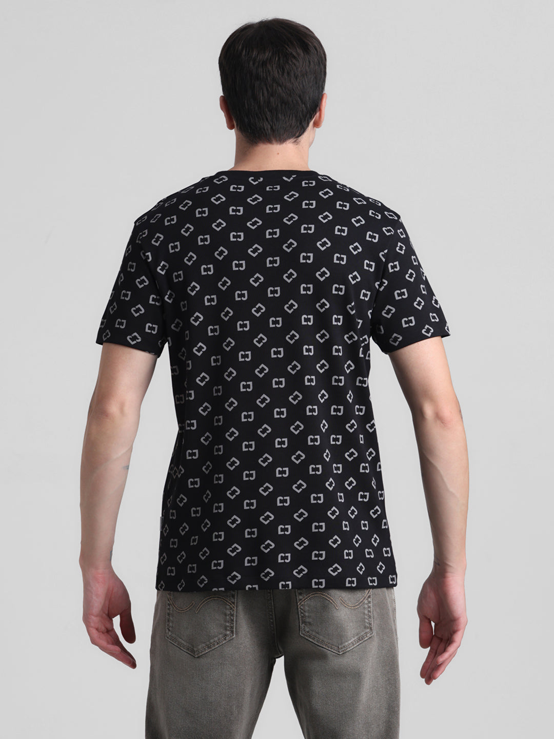 Black Printed Slim Fit T-shirt