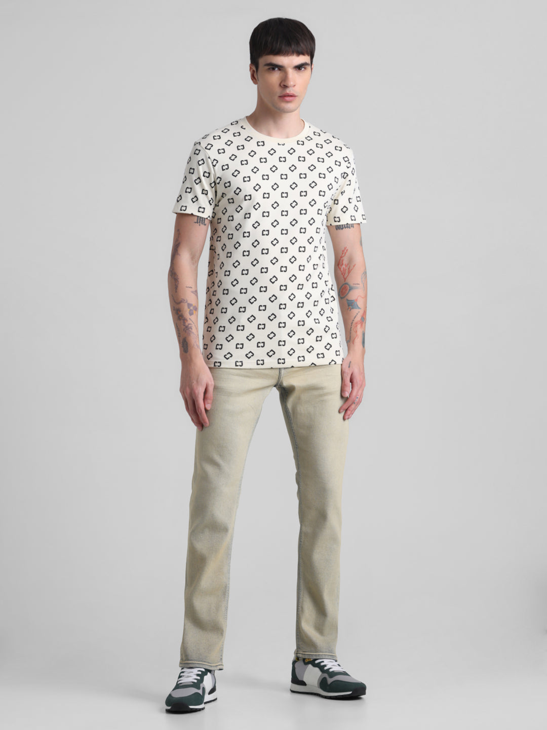 White printed Cotton T-shirt