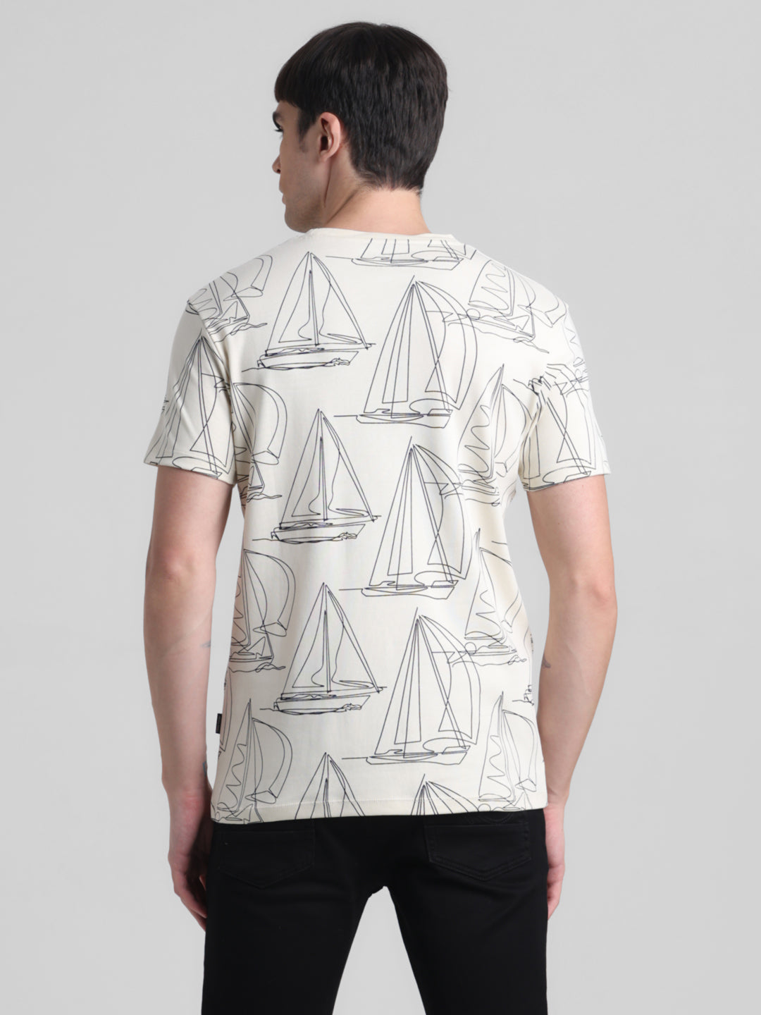 White Printed Cotton T-shirt