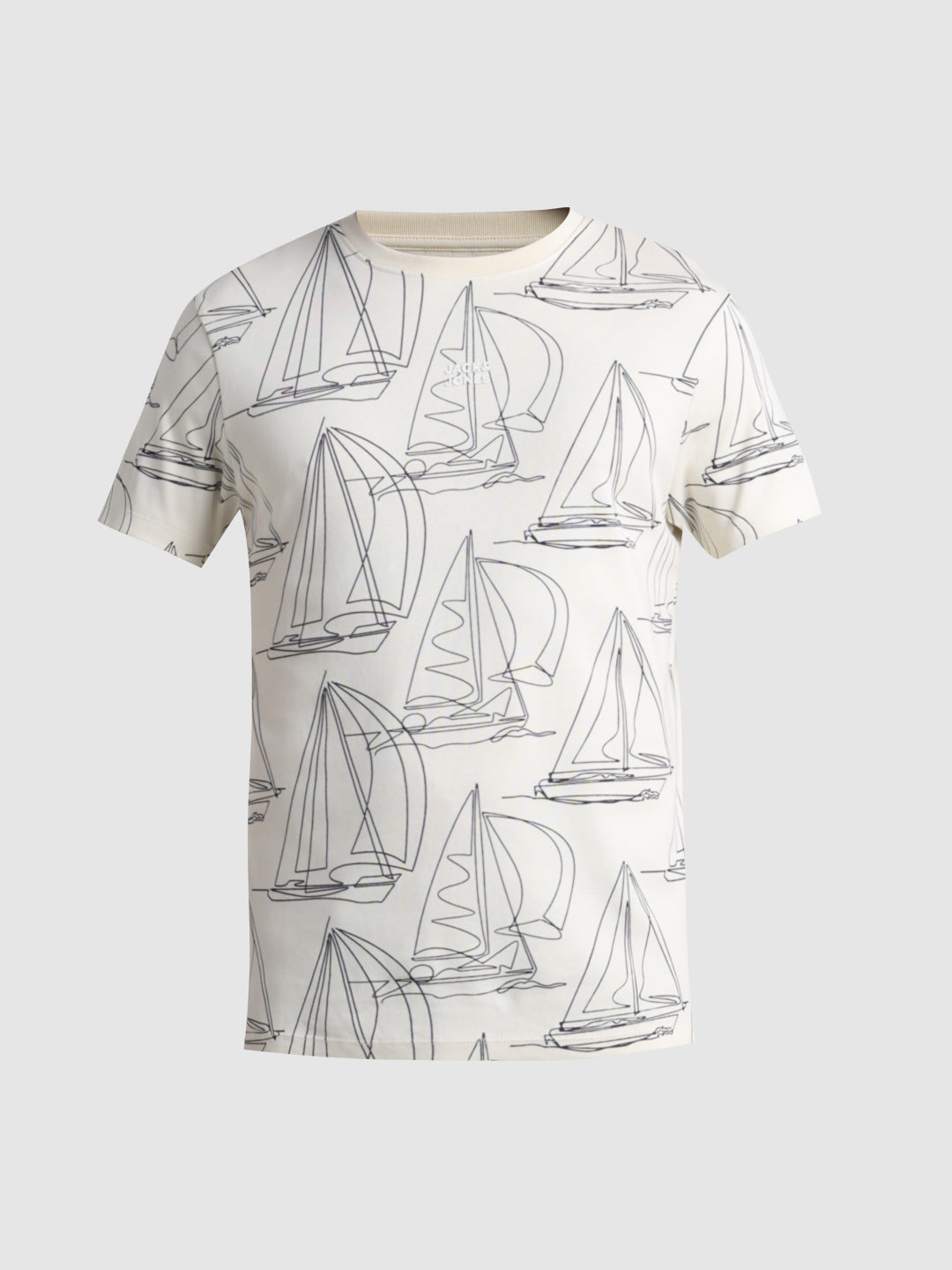 White Printed Cotton T-shirt