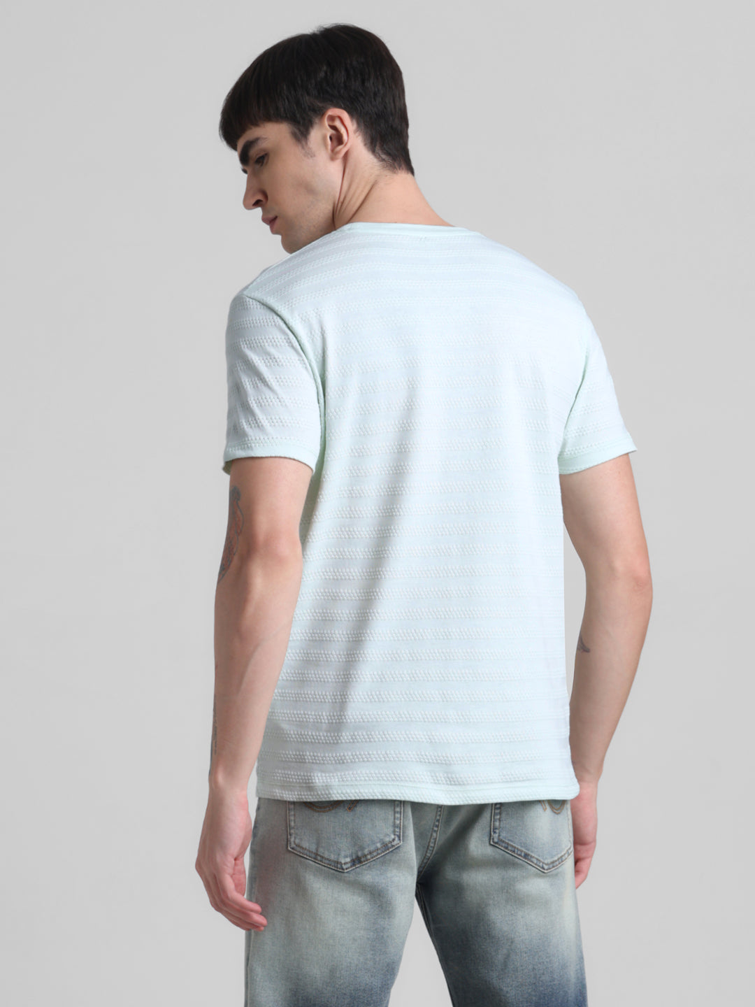 Blue Striped Slim Fit T-shirt