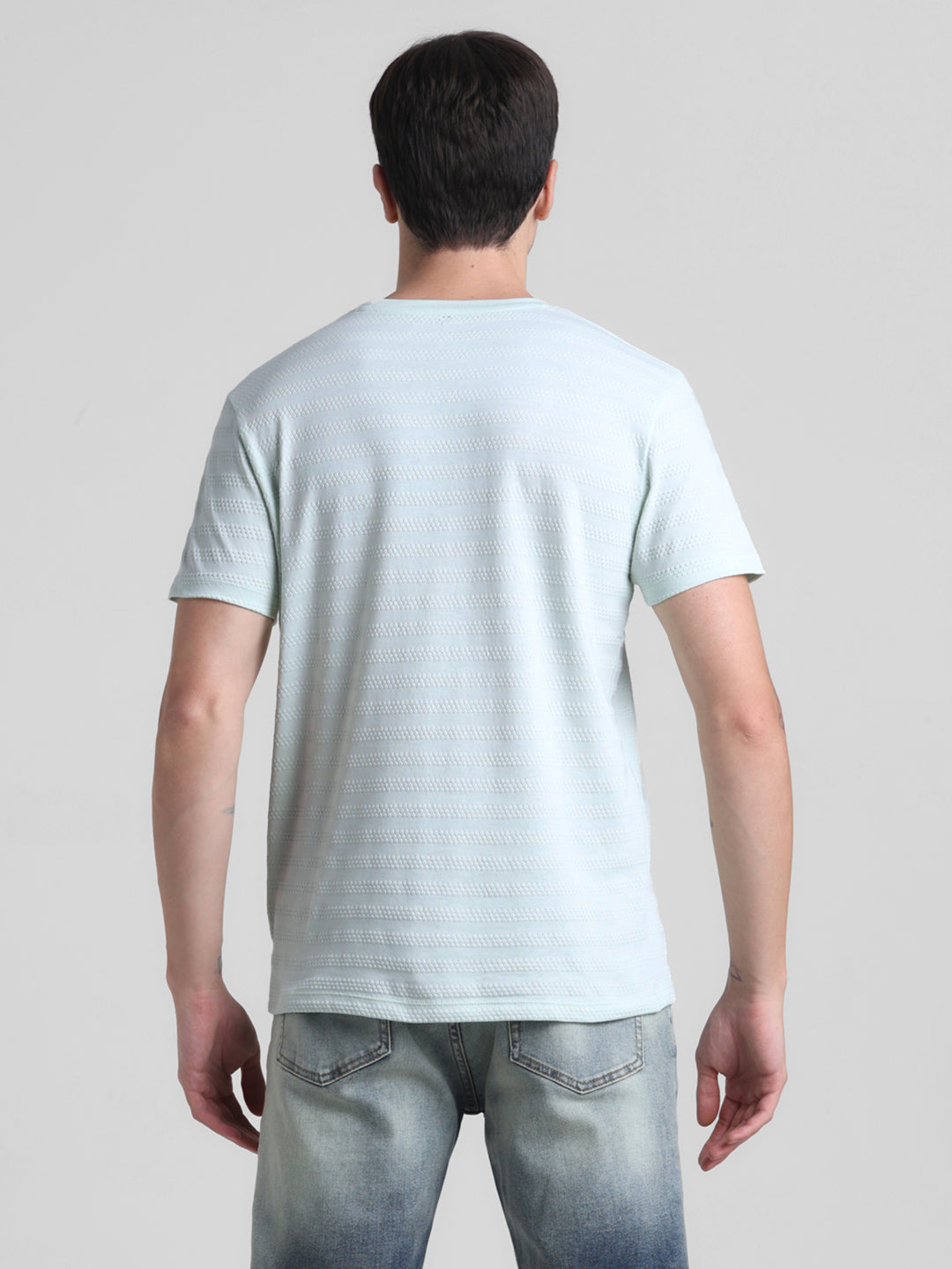Blue Striped Slim Fit T-shirt