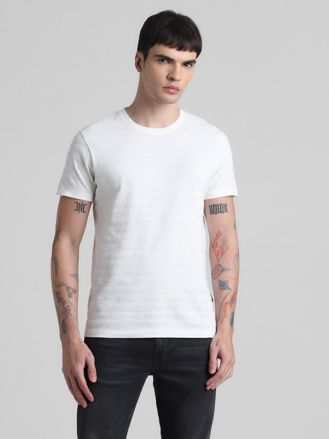 White Striped Slim Fit T-shirt