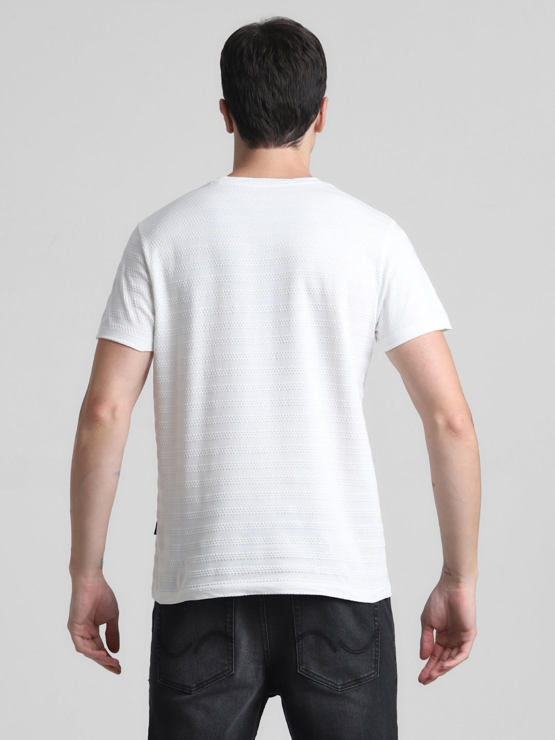 White Striped Slim Fit T-shirt