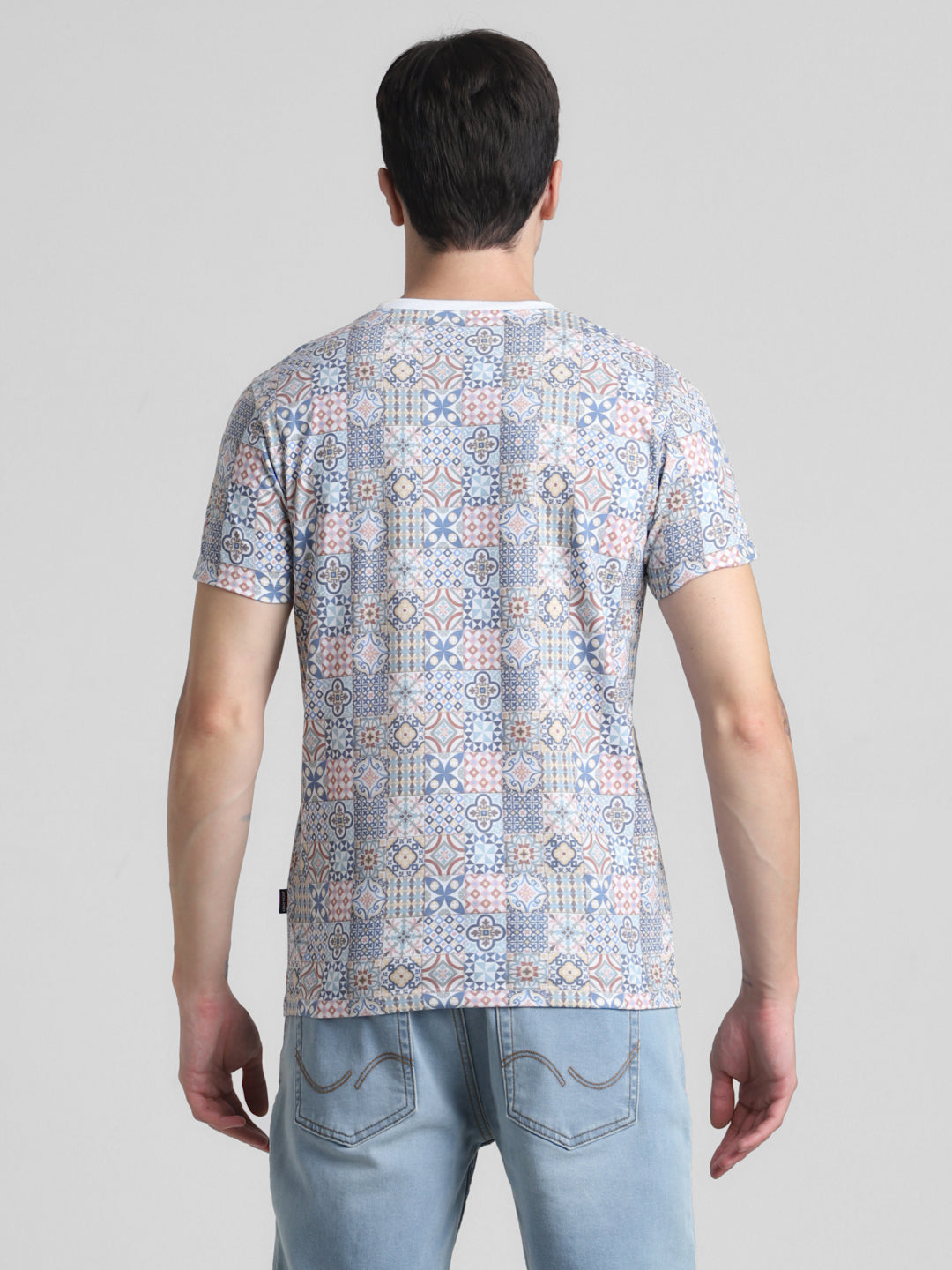 Abstract Tile Printed T-shirt