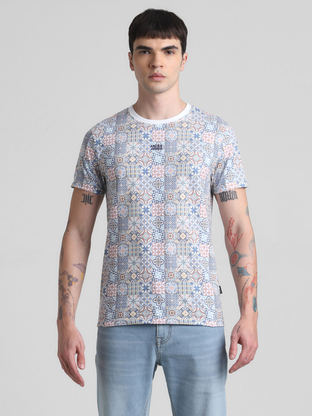 Abstract Tile Printed T-shirt