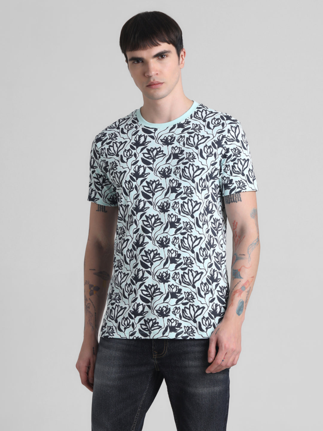 Floral Cotton Slim Fit T-shirt