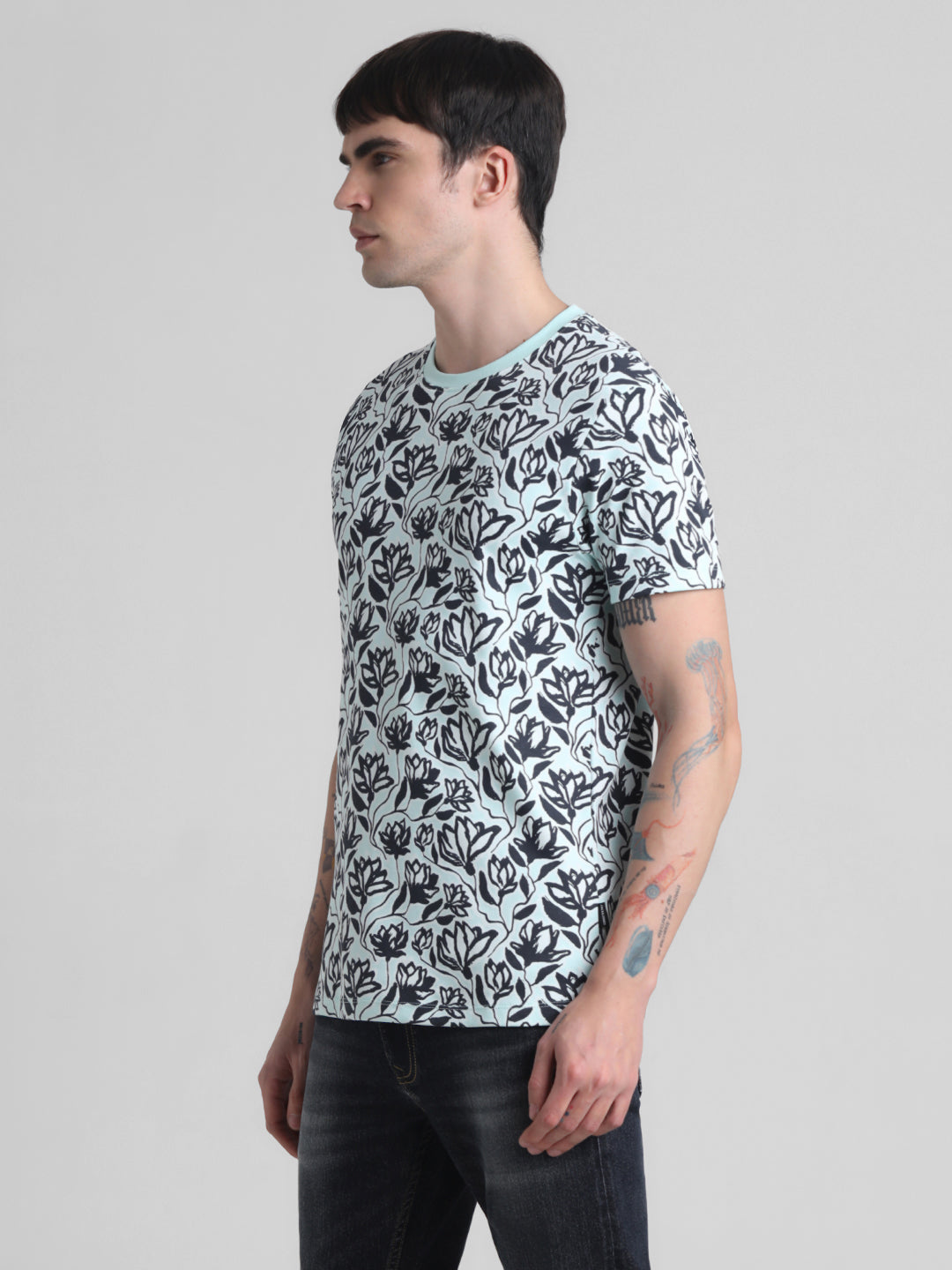 Floral Cotton Slim Fit T-shirt
