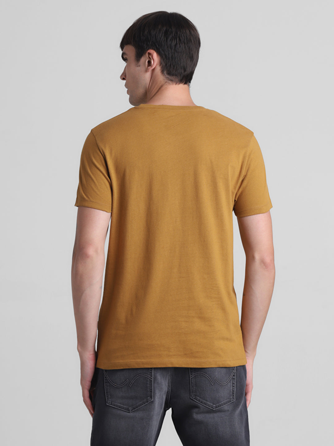 Golden Brown Logo Print T-shirt