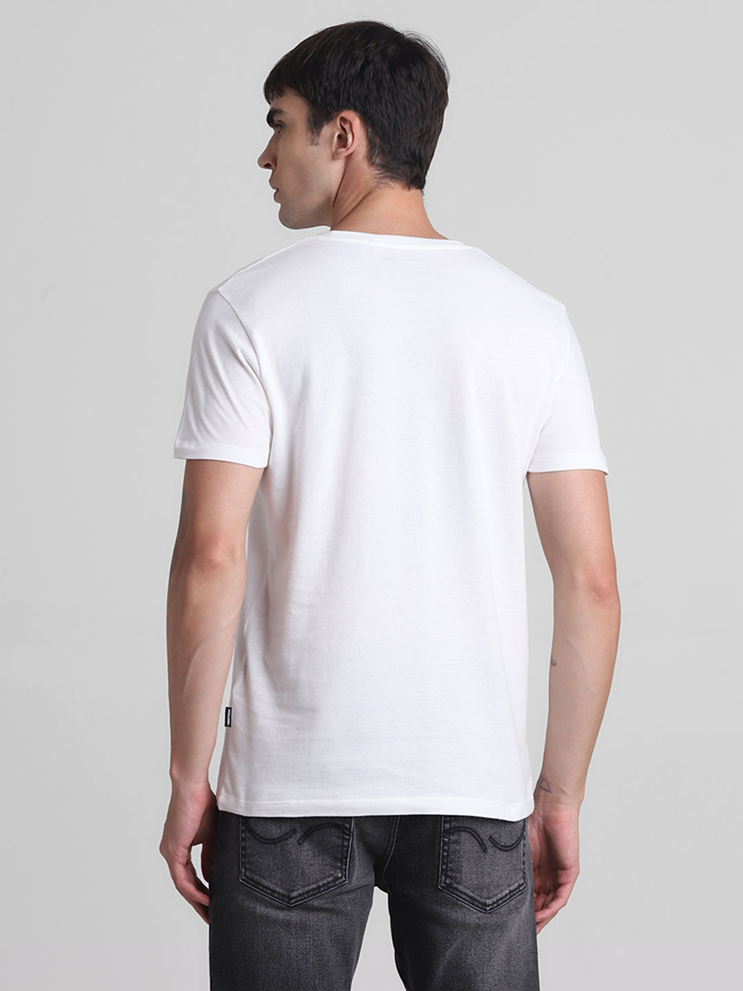 White Logo Print T-shirt