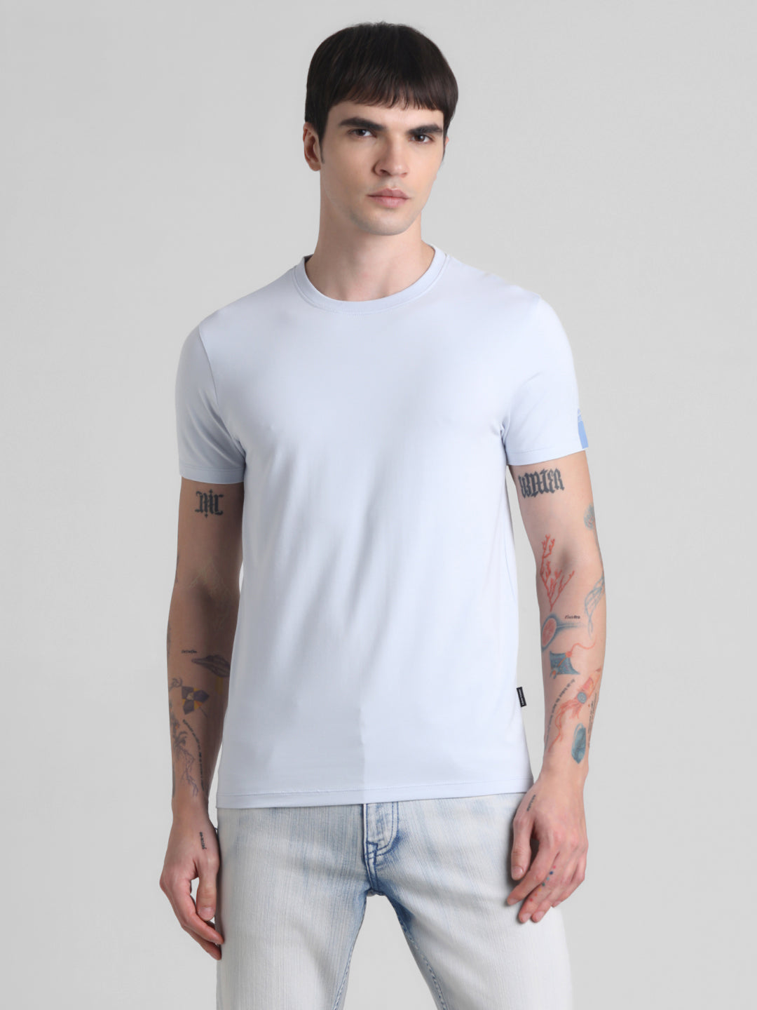 Light Blue Solid T-shirt