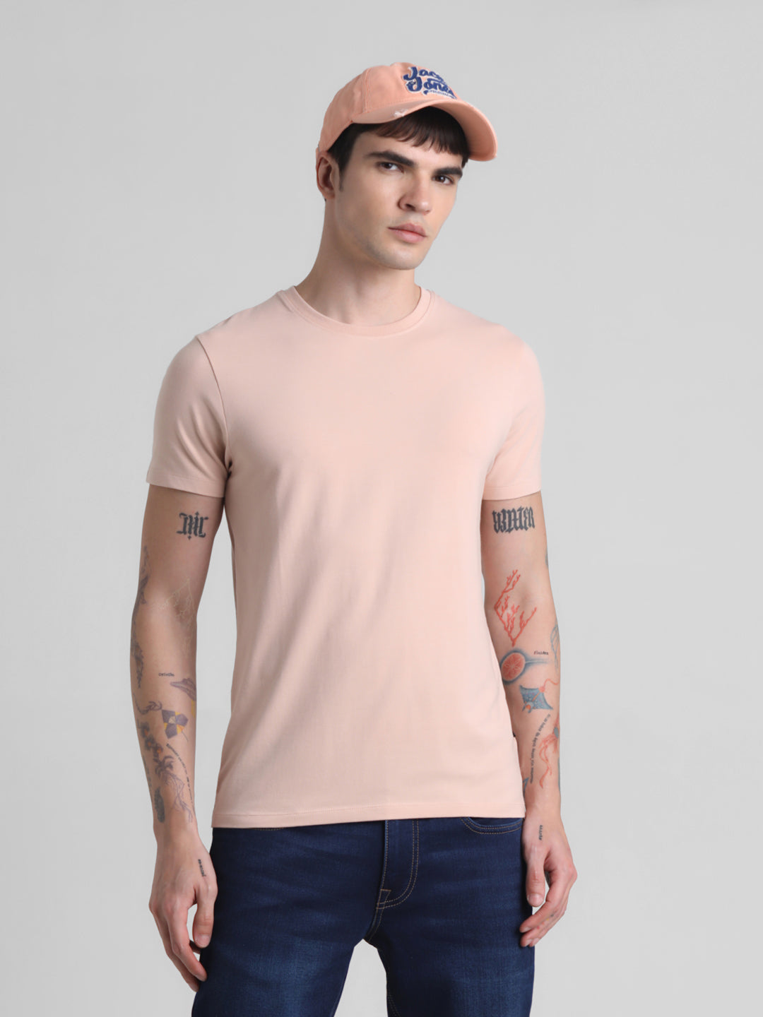 Light Pink Solid T-shirt - S