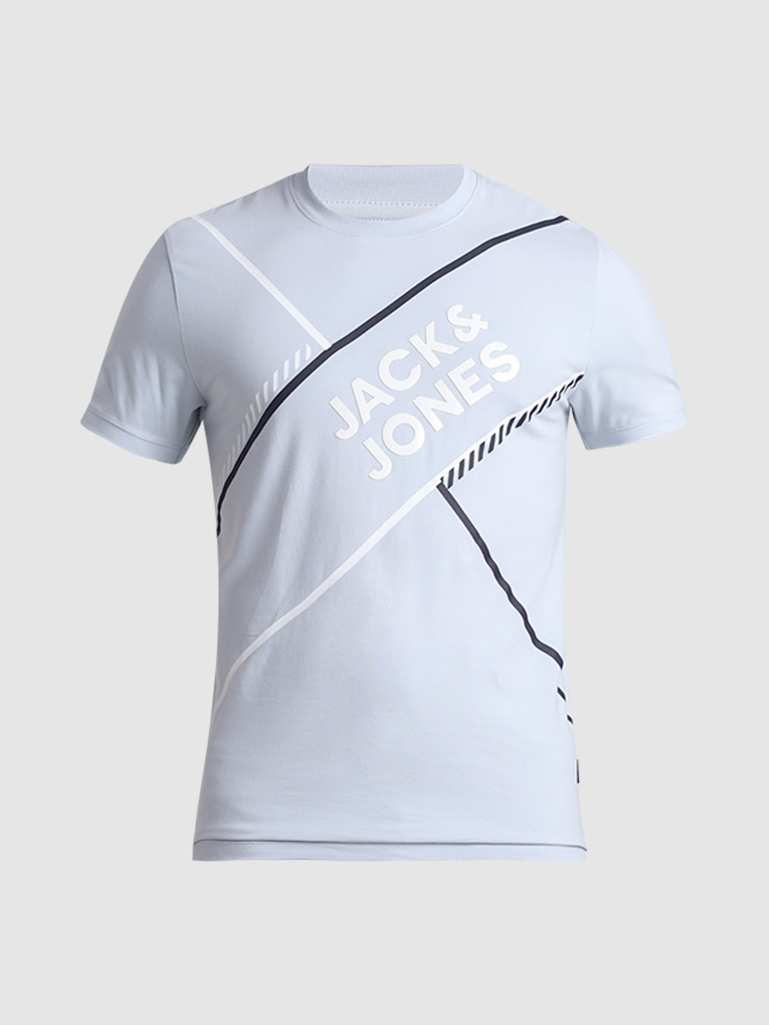 Blue Logo Print Cotton T-shirt