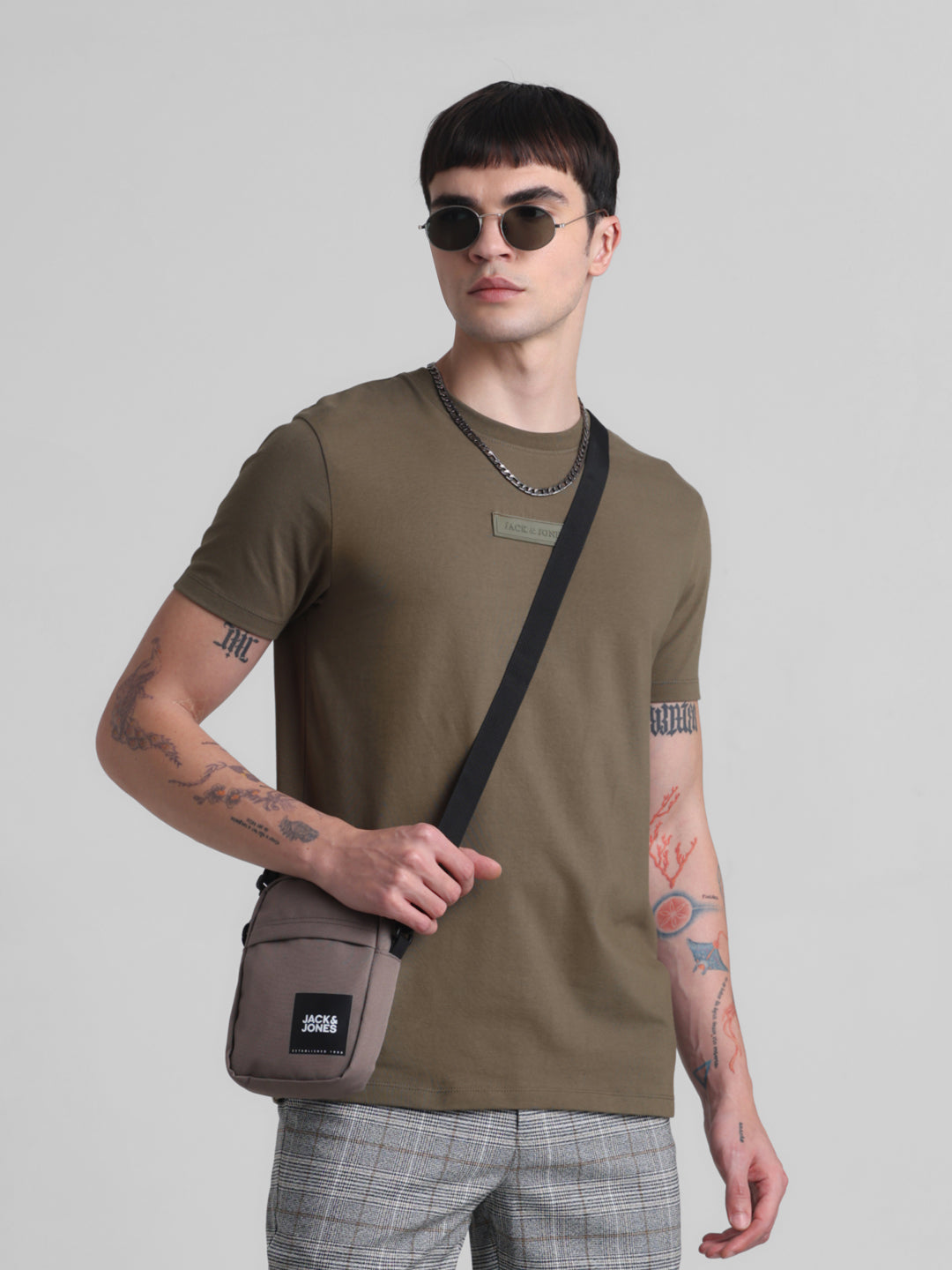 Olive Green Slim Fit T-shirt - S