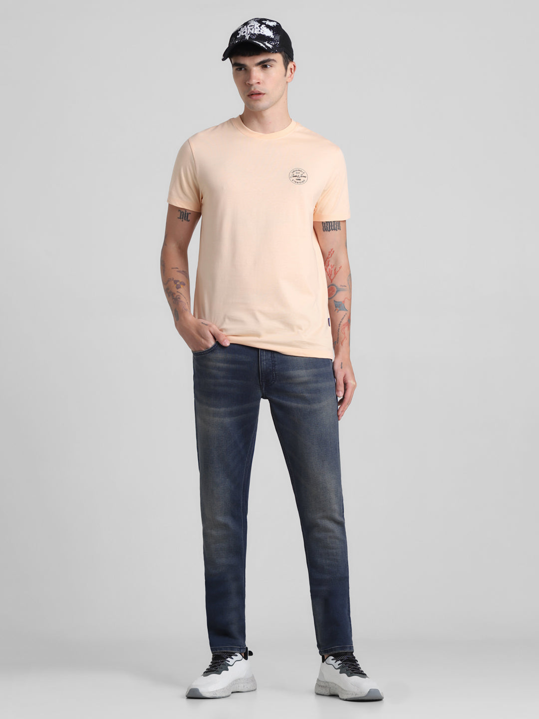 Dark Blue Knitted Liam Super Skinny Jeans