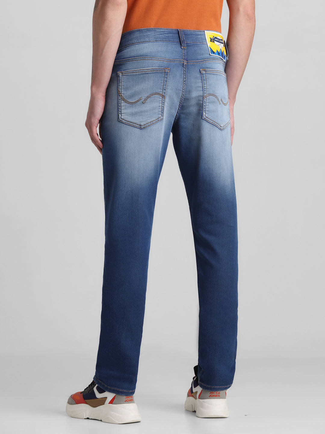 Blue Faded Knitted Glenn Slim Jeans