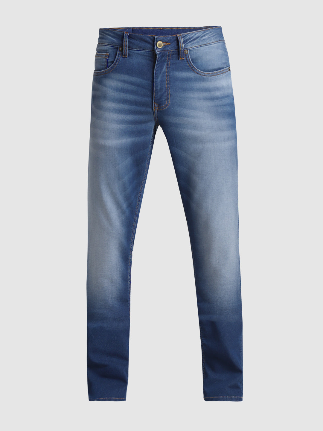 Blue Faded Knitted Glenn Slim Jeans
