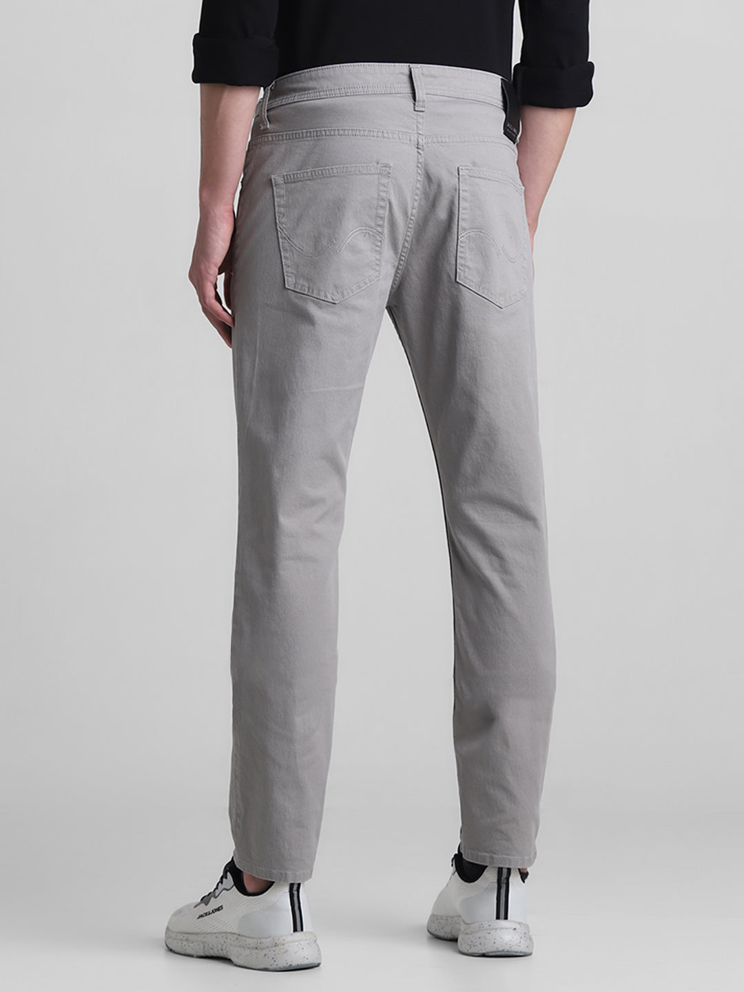 Grey Regular Fit Twill Pants