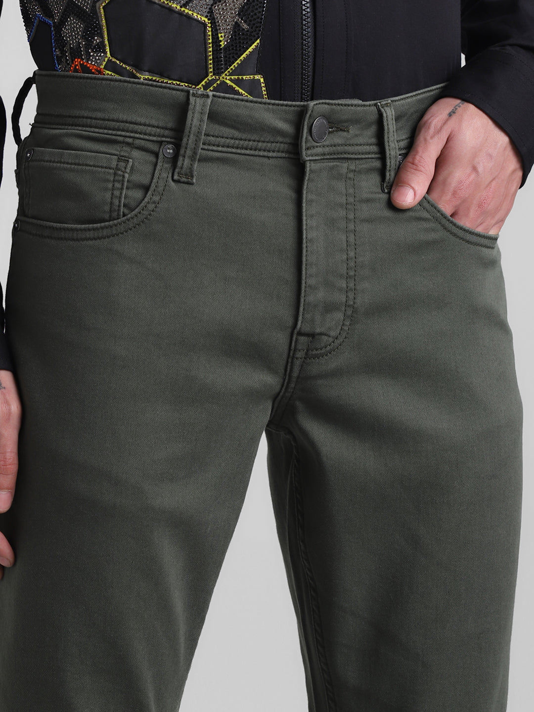 Olive Knitted Glenn Slim Fit Pants