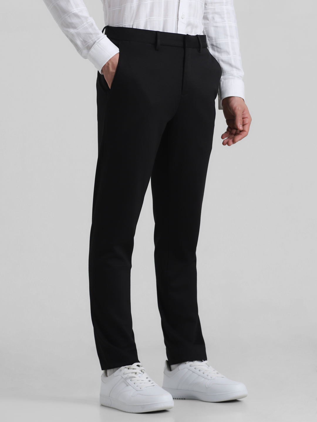 Black Knitted Slim Fit Trousers