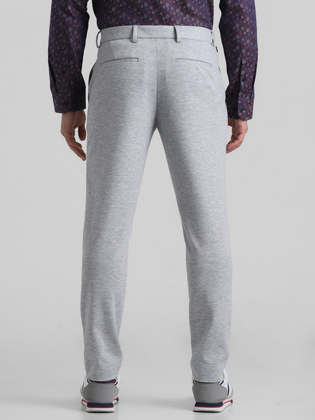 Grey Knitted Slim Fit Trousers