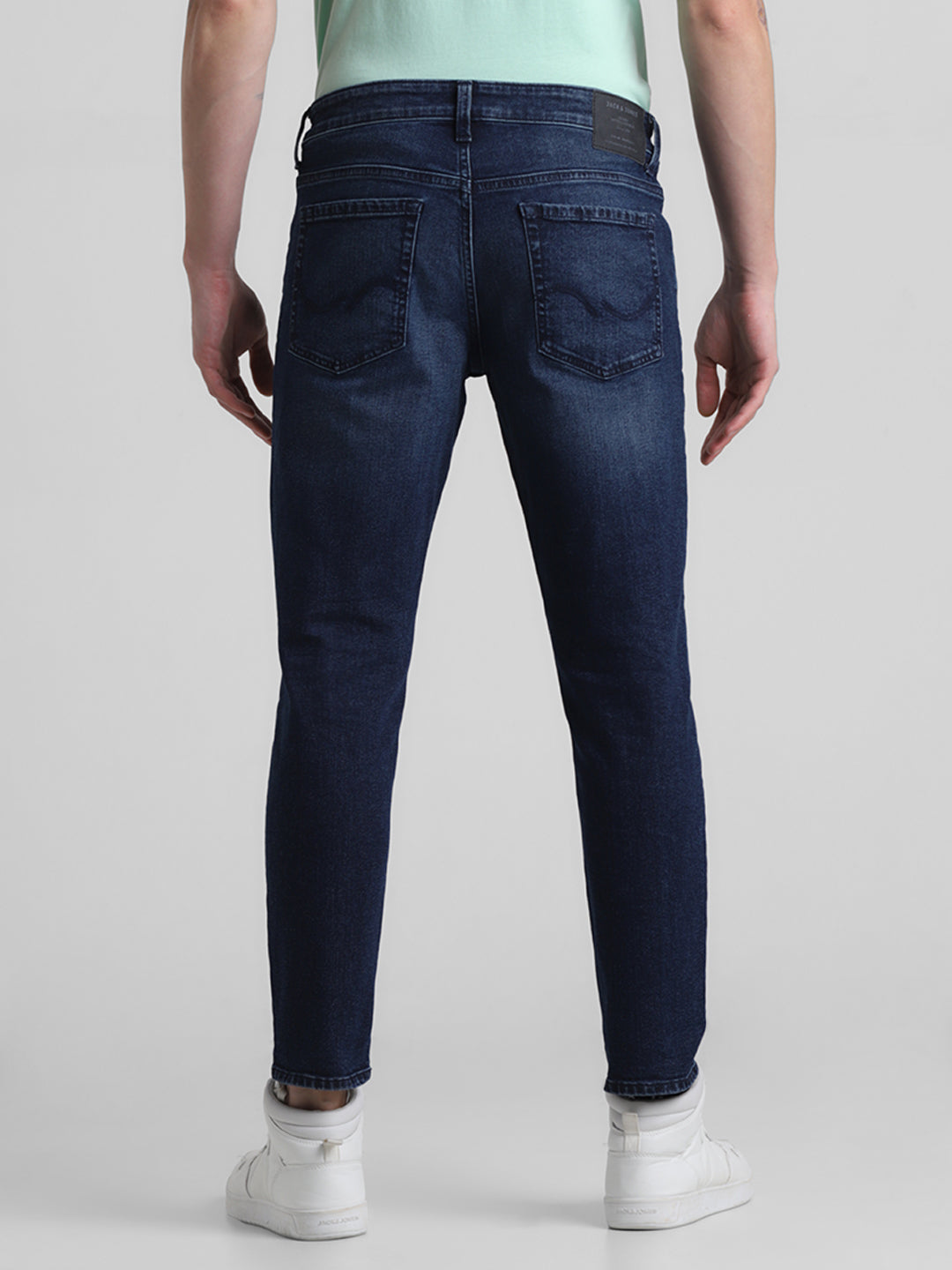 Dark Blue 5 Pocket Brak Cropped Jeans