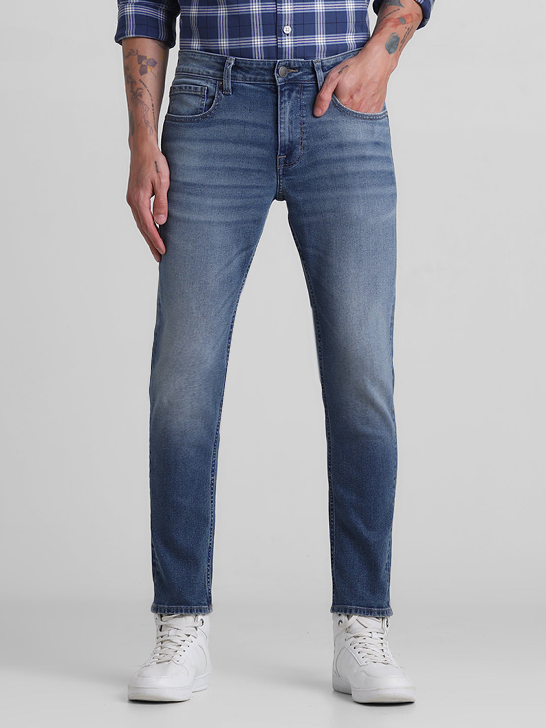 Light Blue 5 Pocket Brak Cropped Jeans