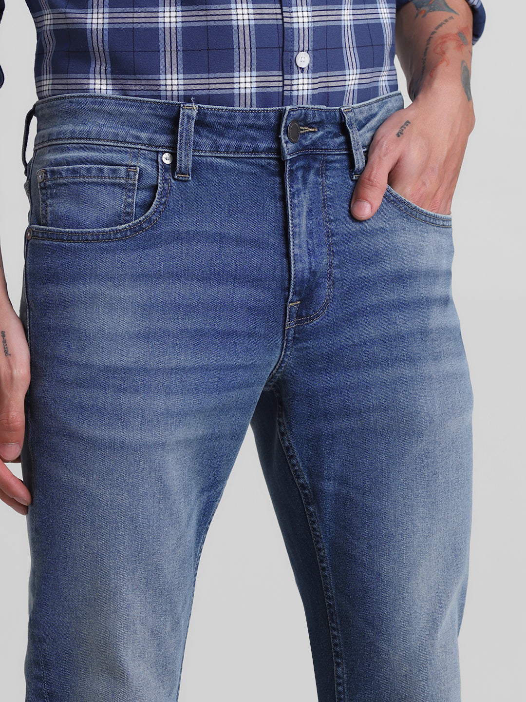 Light Blue 5 Pocket Brak Cropped Jeans