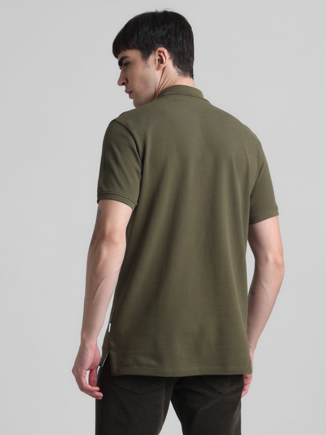 Green Appliqué Patchwork Polo