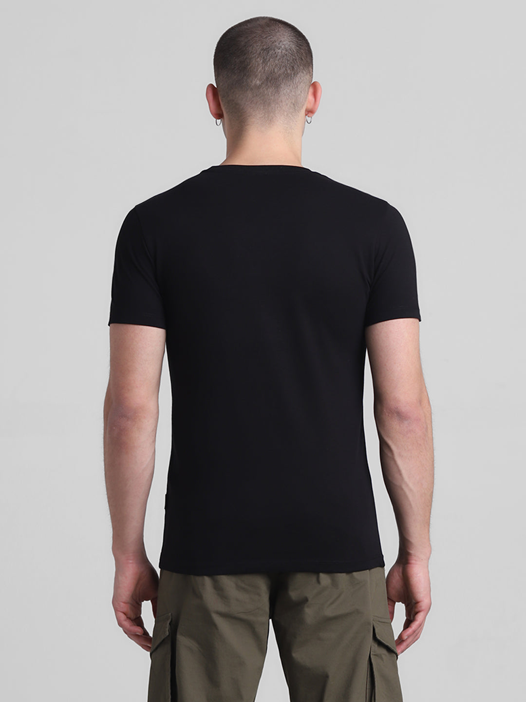 Black Logo Print Cotton T-shirt