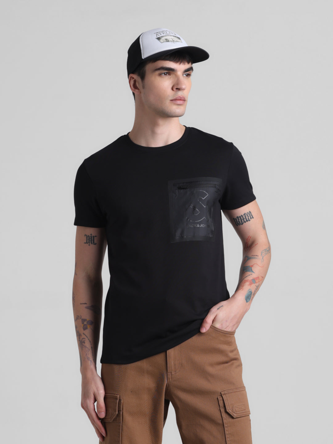 Black Logo Patch Pocket T-shirt