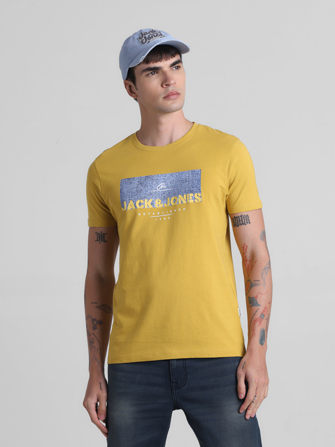 Mustard Logo Printed T-shirt - S