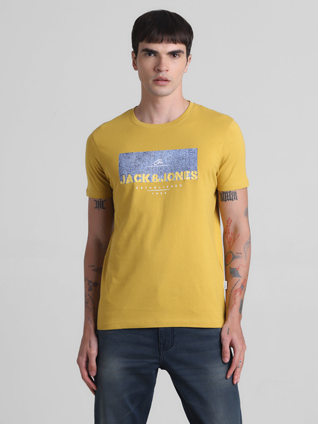 Mustard Logo Printed T-shirt