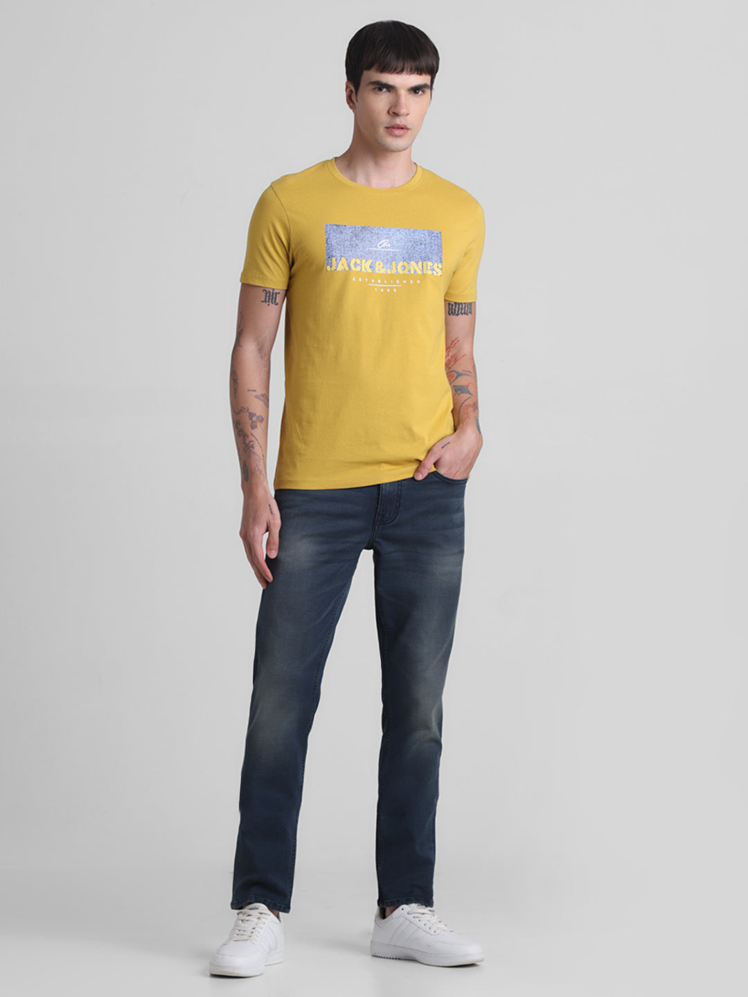 Mustard Logo Printed T-shirt