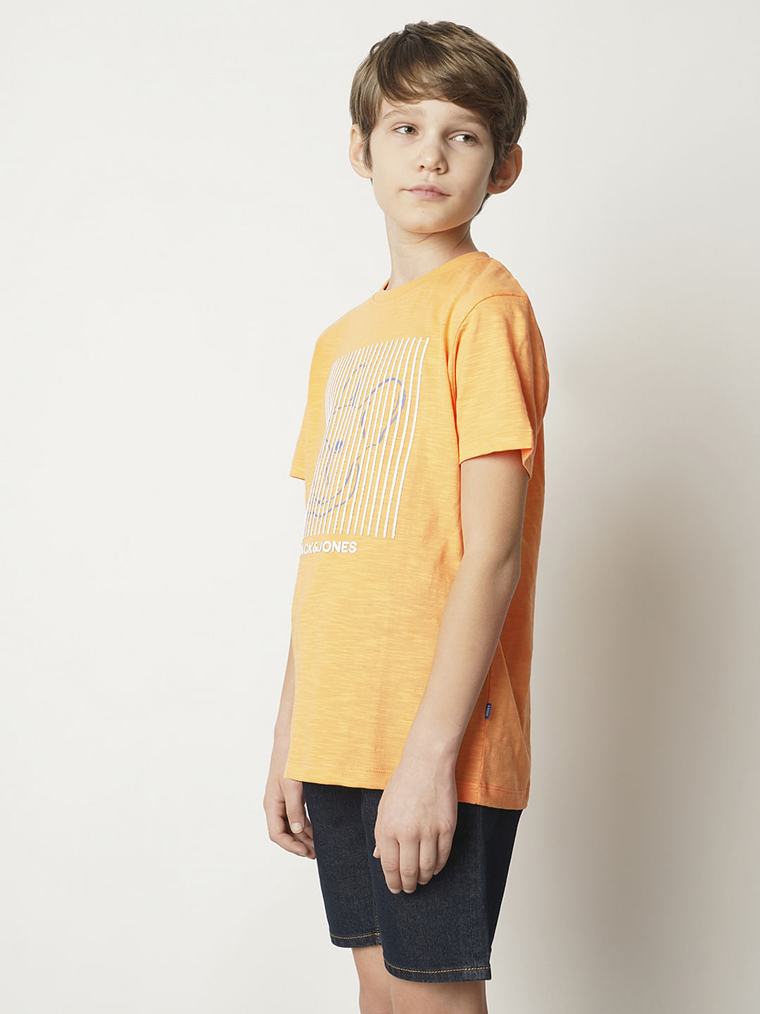 Boys Orange Frenchie Print T-shirt