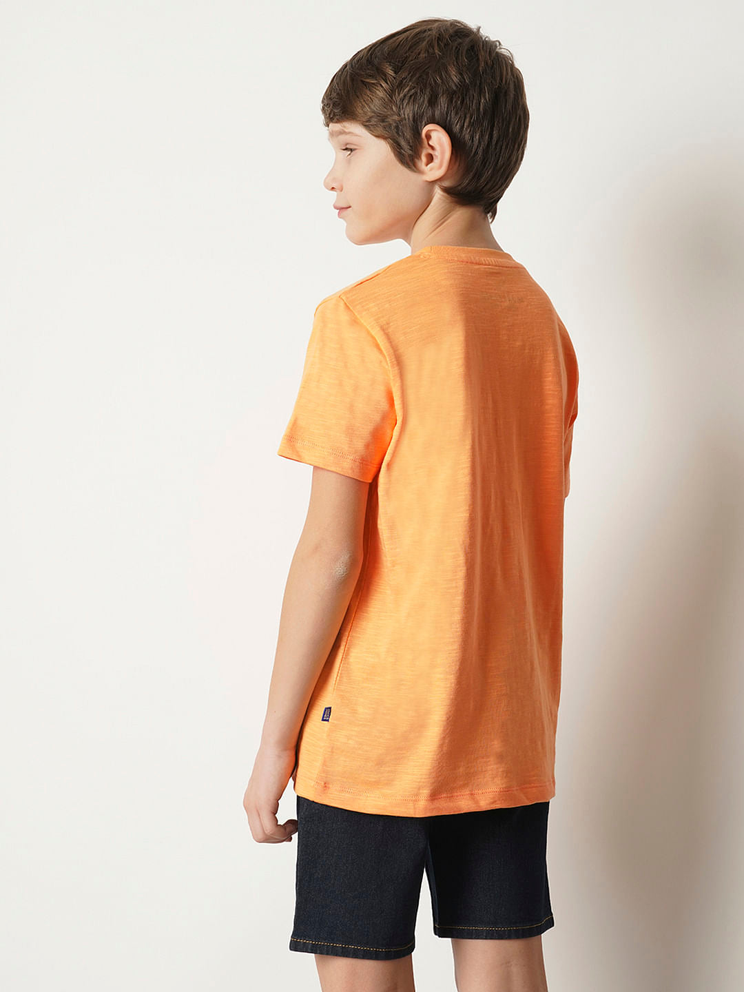 Boys Orange Frenchie Print T-shirt