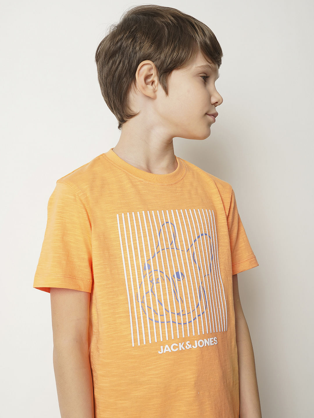 Boys Orange Frenchie Print T-shirt