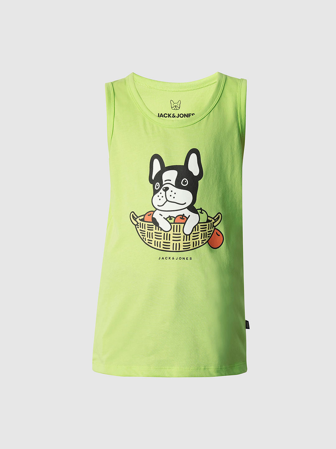 Boys Green Graphic Print T-shirt Vest