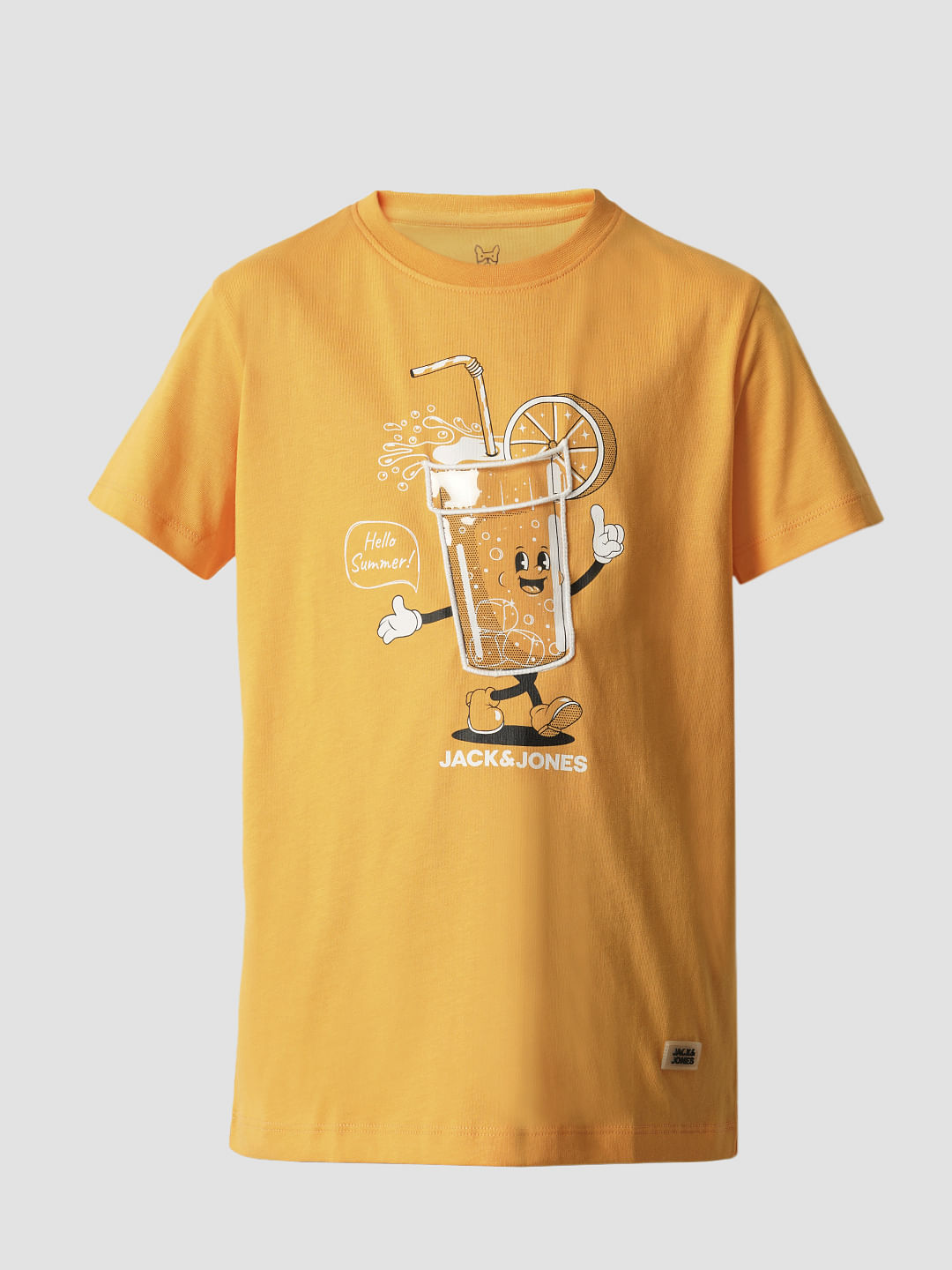 Boys Orange Graphic Print T-shirt