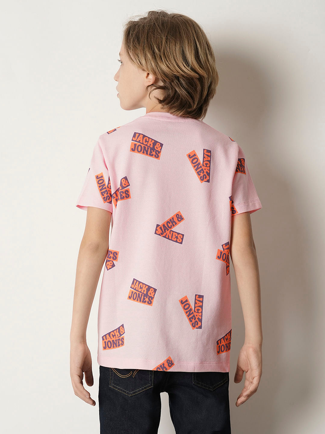 Boys Pink Logo Print T-shirt