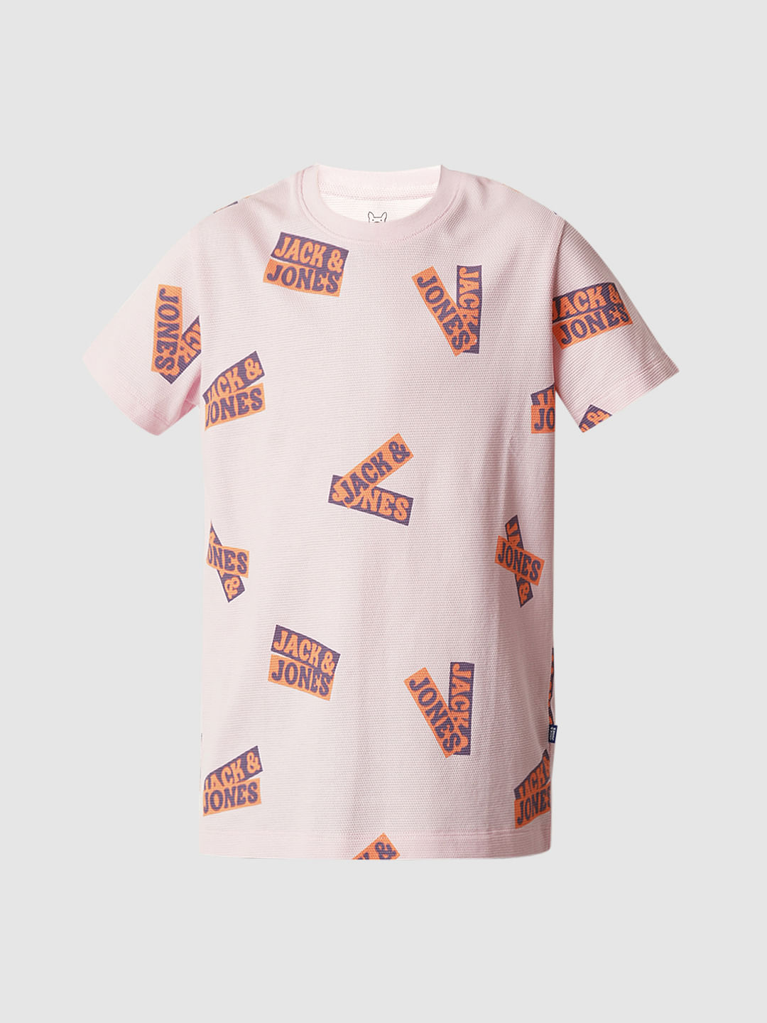 Boys Pink Logo Print T-shirt