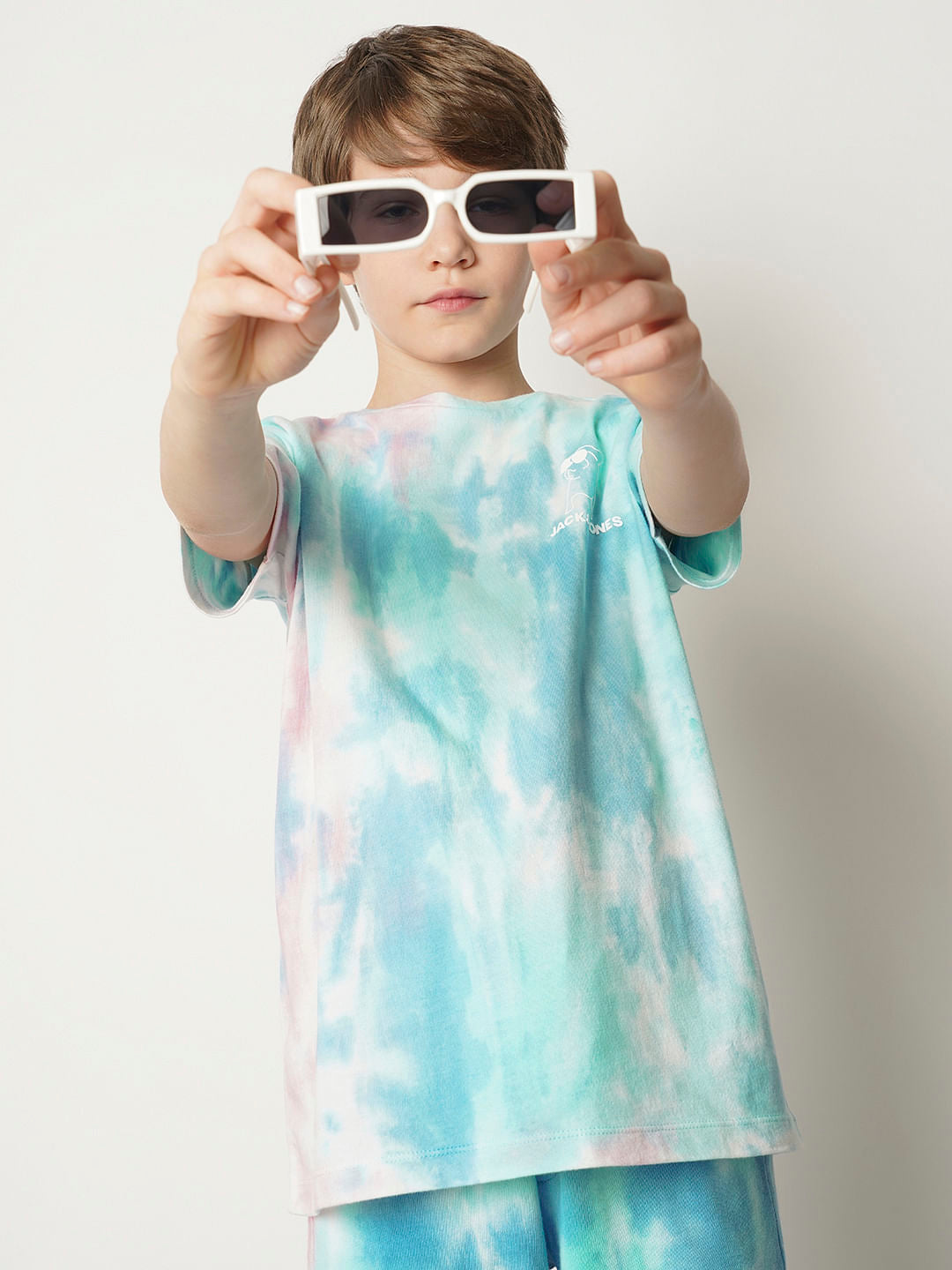 Boys Blue Tie & Dye Co-ord Set T-shirt