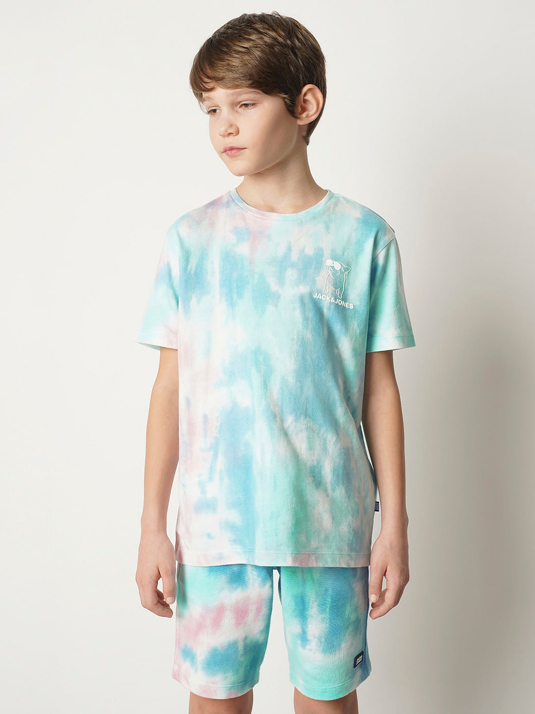 Boys Blue Tie & Dye Co-ord Set T-shirt