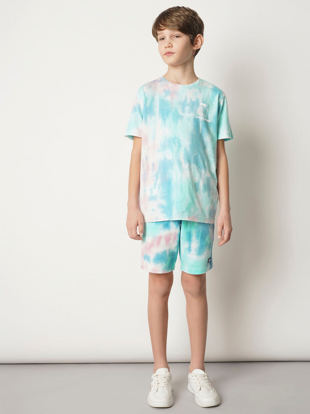 Boys Blue Tie & Dye Co-ord Set T-shirt