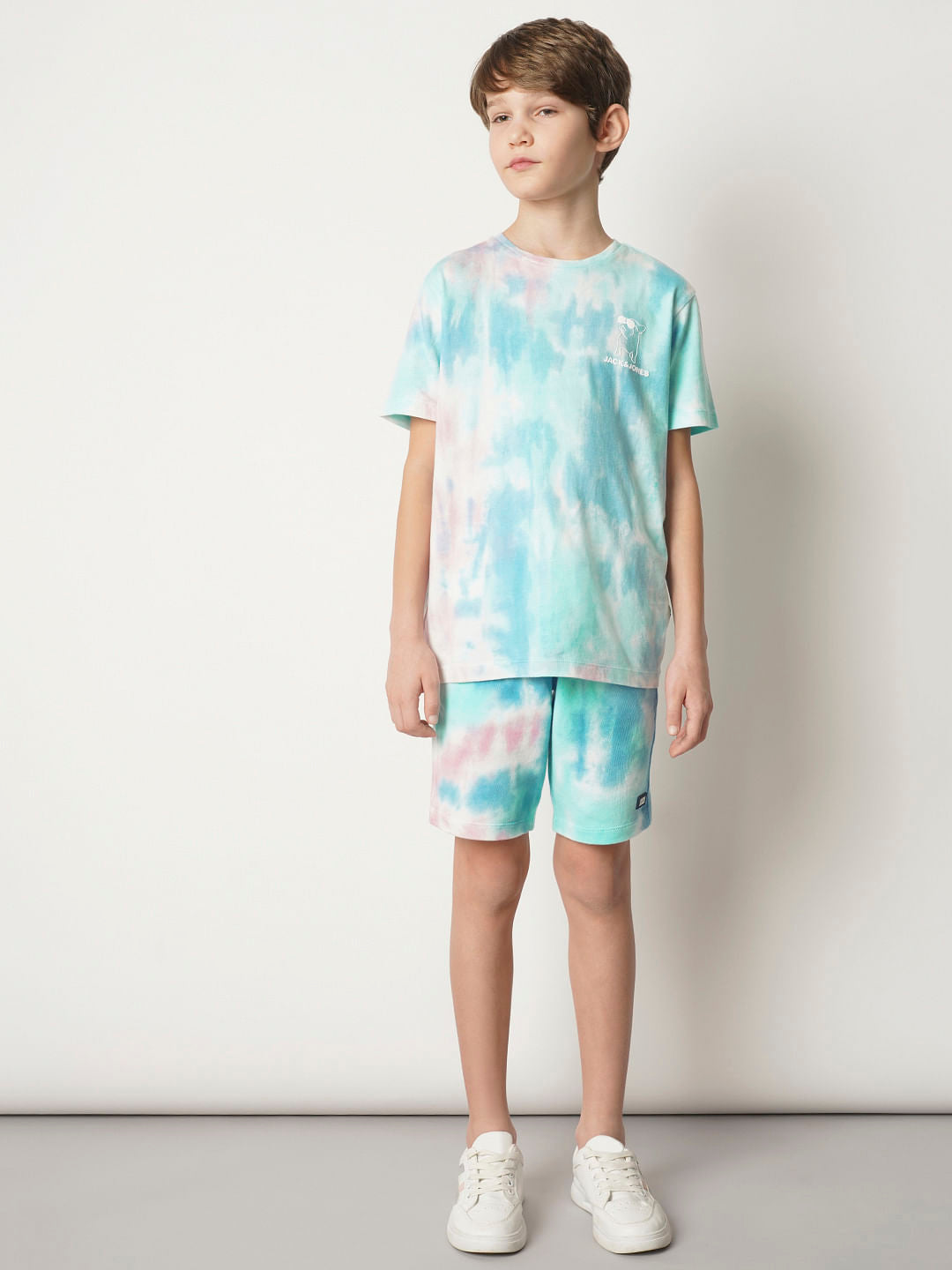 Boys Blue Tie & Dye Co-ord Set Shorts