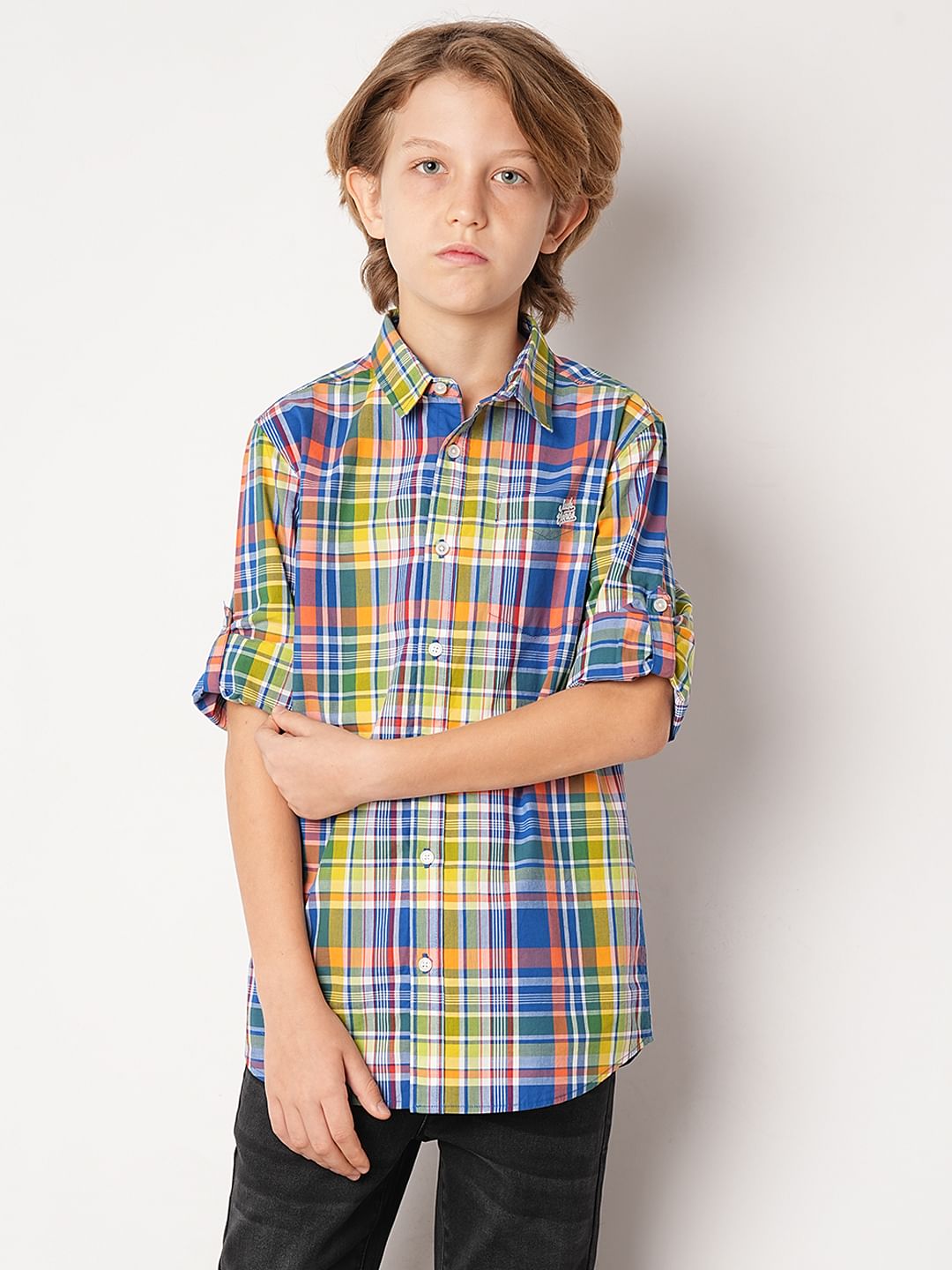 Blue Check Full Sleeves Shirt
