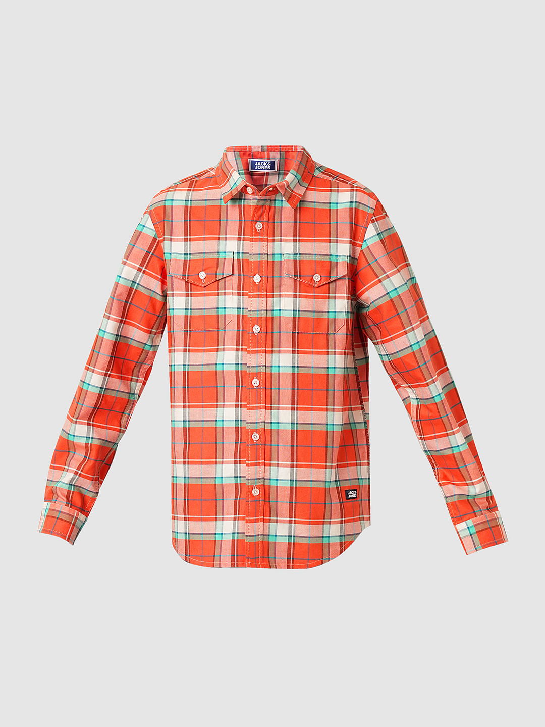 Boys Red Check Full Sleeves Shirt
