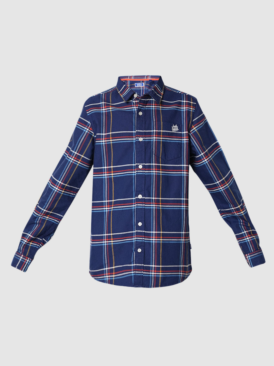 Boys Blue Check Cotton Shirt